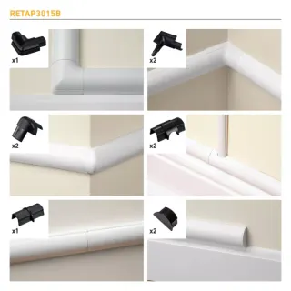 Akcesoria do listwy półokrągłej D-line 30 x 15 mm czarne 10 szt.