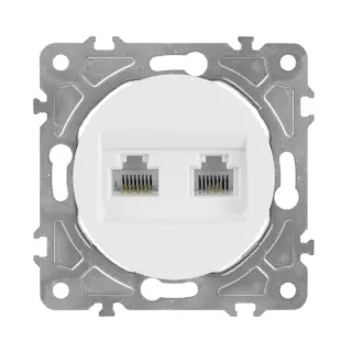 Gniazdo komputerowo-telefoniczne RJ45/RJ11 DPM Solid Electromalt Oval biały
