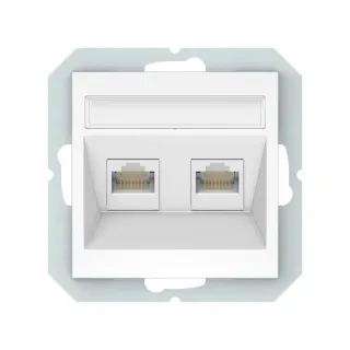 Gniazdo komputerowo-telefoniczne DPM Solid Electromalt QUAD RJ45/RJ11 białe