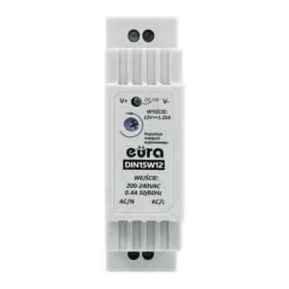 Zasilacz na szynę DIN 15 W 12 V 1,25 A DC