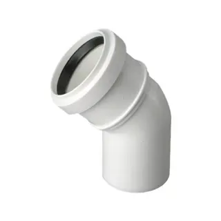 Kolano kanalizacyjne bose Pipelife Comfort 40 mm 30° białe