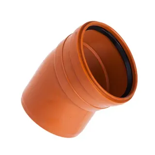 Kolano kanalizacyjne Pipelife 30° 160 mm pomarańczowe