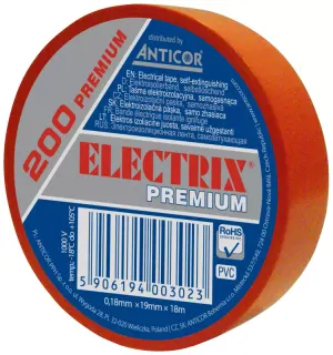 Taśma izolacyjna PCV Electrix 200 0,18 mm x 19 mm x 18 m czerwona