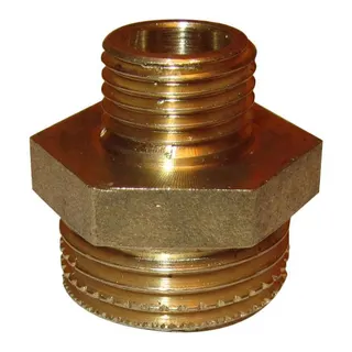 Nypel redukcyjny mosiądz gwint zewnętrzny / zewnętrzny 3/4" x 3/8"