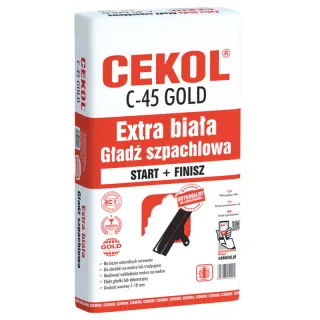 Biała gładź szpachlowa Cekol C-45 10 kg
