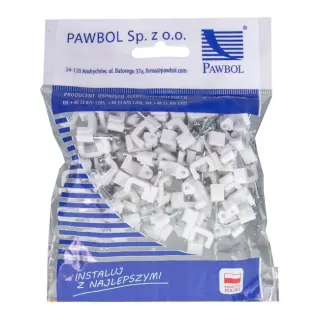 Uchwyty kablowe płaskie Eglotech 2 x 1,5 mm białe 100 szt.
