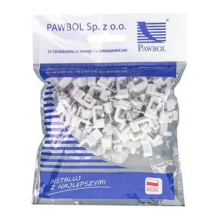 Uchwyty kablowe płaskie Eglotech 2 x 2,5 mm białe 100 szt.