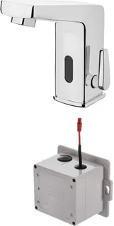 Bateria umywalkowa bezdotykowa z regulacją temperatury - 4xAA DEANTE Sensor, chrom