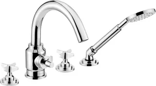 Bateria wannowa 4-otworowa z zestawem prysznicowym DEANTE Temisto, chrom