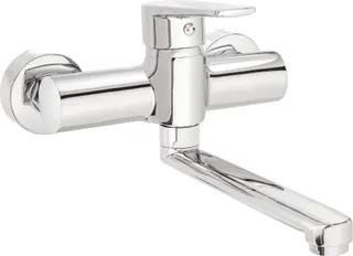 Bateria umywalkowa ścienna DEANTE Tubo, chrom