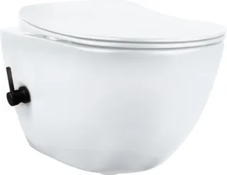 Miska WC z funkcją bidetu - z baterią mieszaczową DEANTE Peonia, biały, nero