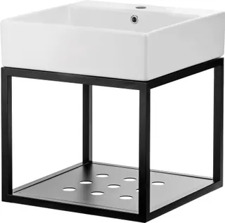 Konsola łazienkowa wisząca z umywalką - 60x50 cm DEANTE Temisto, biały, nero