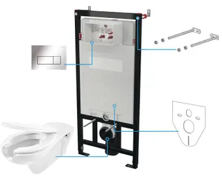 Zestaw WC podtynkowy 6 w 1 DEANTE Vital, biały, chrom