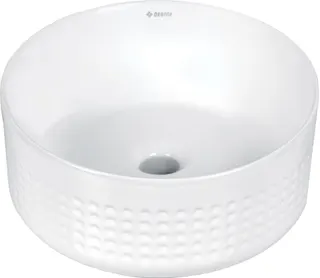 Umywalka ceramiczna nablatowa asymetryczna DEANTE Silia Hexa, biały
