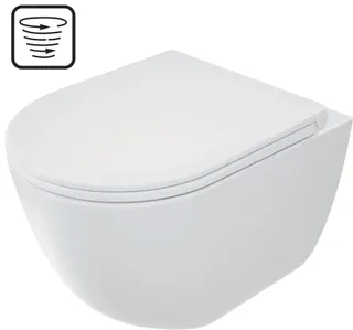 Miska WC z deską bezkołnierzowa - spłukiwanie wirowe DEANTE Arnika, biały mat