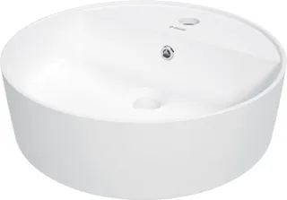 Umywalka ceramiczna nablatowa z miejscem na baterię DEANTE Round, biały