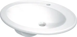 Umywalka ceramiczna wpuszczana z miejscem na baterię DEANTE Round, biały