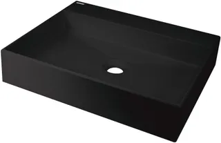 Umywalka granitowa nablatowa z miejscem na baterię - 500x400 mm DEANTE Correo, nero