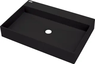 Umywalka granitowa nablatowa z miejscem na baterię DEANTE Correo, nero
