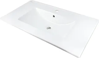 Umywalka ceramiczna wpuszczana z miejscem na baterię DEANTE Tubo, biały