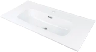 Umywalka ceramiczna wpuszczana z miejscem na baterię - 80 cm DEANTE Tubo, biały