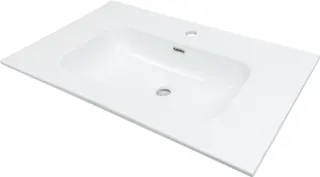 Umywalka ceramiczna wpuszczana z miejscem na baterię - 80 cm DEANTE Tubo, biały