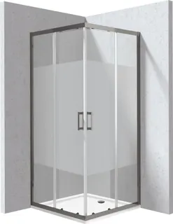 Kabina prysznicowa z brodzikiem kwadratowa 90x90 cm - wzór pas DEANTE Funkia Evo, titanium