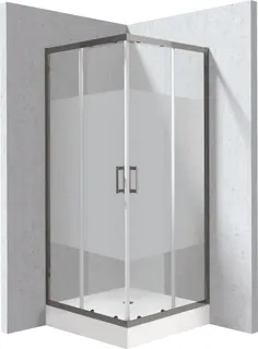 Kabina prysznicowa z brodzikiem kwadratowa 80x80 cm - wzór pas DEANTE Funkia Evo, titanium