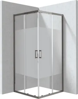 Kabina prysznicowa kwadratowa 90x90 cm - wzór pas DEANTE Funkia Evo, titanium