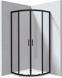 Kabina prysznicowa z brodzikiem półokrągła 80x80 cm DEANTE Funkia Evo, nero