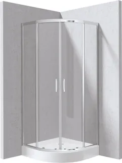 Kabina prysznicowa z brodzikiem półokrągła 90x90 cm DEANTE Funkia Evo, chrom