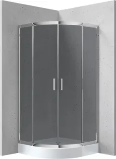 Kabina prysznicowa z brodzikiem półokrągła 90x90 cm DEANTE Funkia, biały, chrom