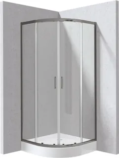 Kabina prysznicowa z brodzikiem półokrągła 80x80 cm DEANTE Funkia Evo, titanium