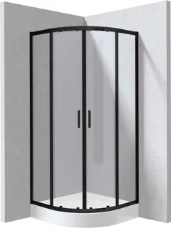 Kabina prysznicowa z brodzikiem półokrągła 90x90 cm DEANTE Funkia Evo, nero