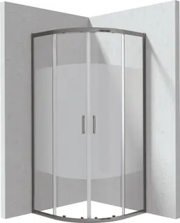 Kabina prysznicowa półokrągła 90x90 cm - wzór pas DEANTE Funkia Evo, titanium
