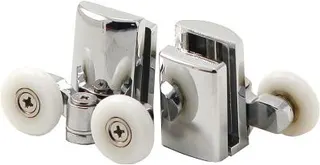 Rolki dolne podwójne do szyb 6 mm - FI 23 mm DEANTE , biały, chrom