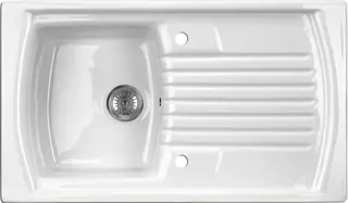 Zlewozmywak ceramiczny 1-komorowy z ociekaczem DEANTE Lusitano, biały