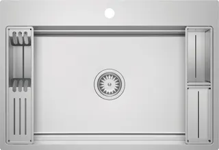 Zlewozmywak stalowy 1-komorowy DEANTE Magnetic, stal szczotkowana