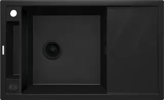 Zlewozmywak granitowy magnetyczny 1-komorowy z ociekaczem DEANTE Magnetic, nero