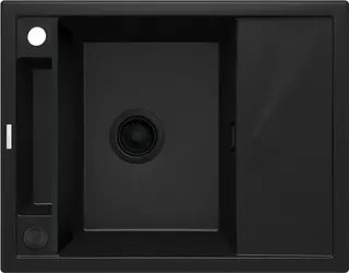 Zlewozmywak granitowy magnetyczny 1-komorowy z ociekaczem DEANTE Magnetic, nero