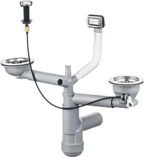 Syfon do zlewozmywaka granitowego 1.5- i 2-komorowego - Space-Saver DEANTE Space-Saver Lux, stal