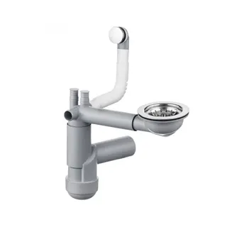 Syfon do zlewozmywaka granitowego 1-komorowego - Space-Saver DEANTE Space-Saver Lux, stal