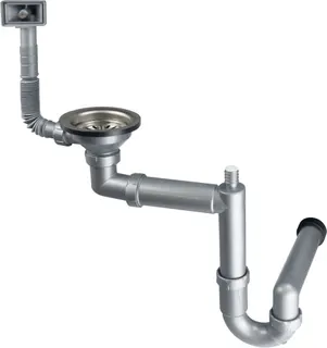 Syfon do zlewozmywaka stalowego 1-komorowego - odpływ 3.5" DEANTE , stal