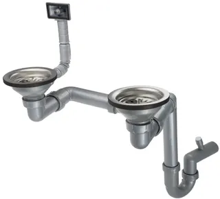 Syfon do zlewozmywaka stalowego 1.5- i 2-komorowego DEANTE , stal