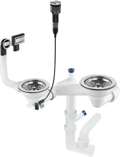 Syfon do zlewozmywaka granitowego 1.5- i 2-komorowego - Space-Saver DEANTE Space-Saver, stal